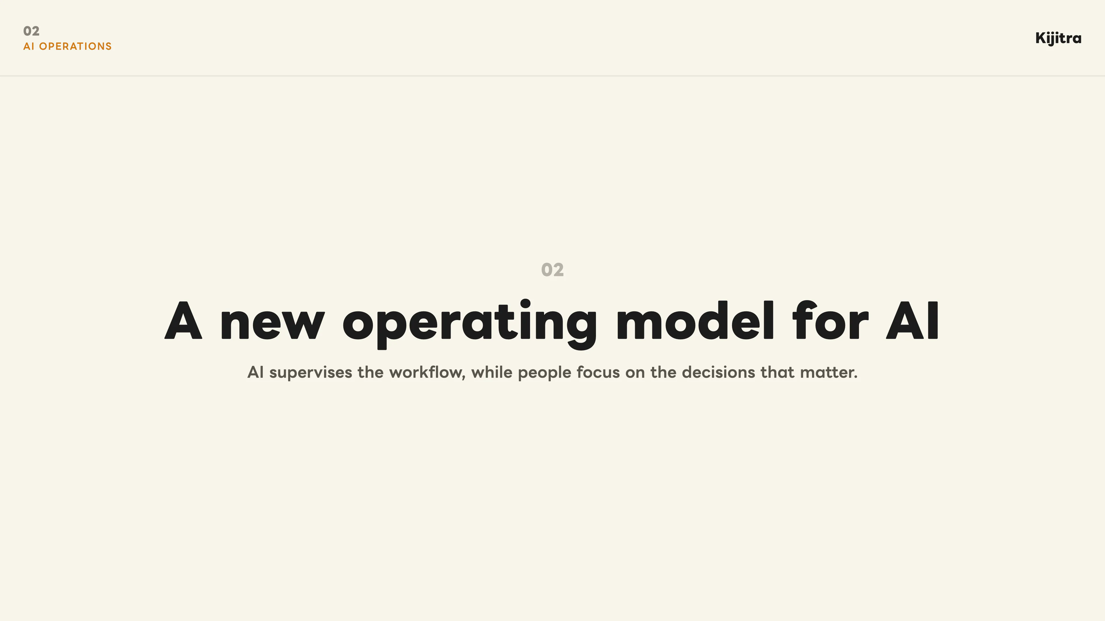 A new operating model for AI, where AI supervises workflows while people focus on decisions that matter.