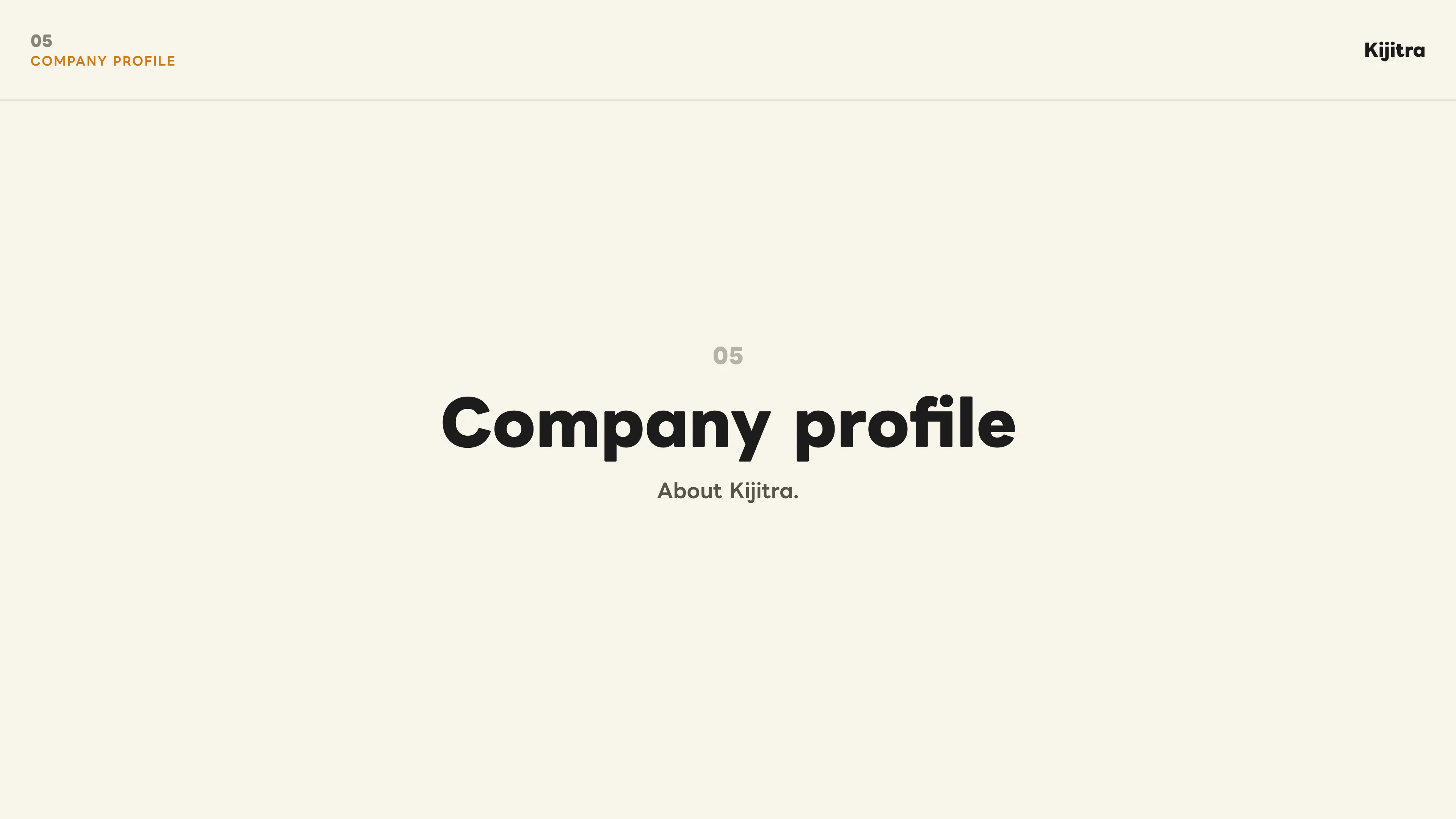 Company profile section.